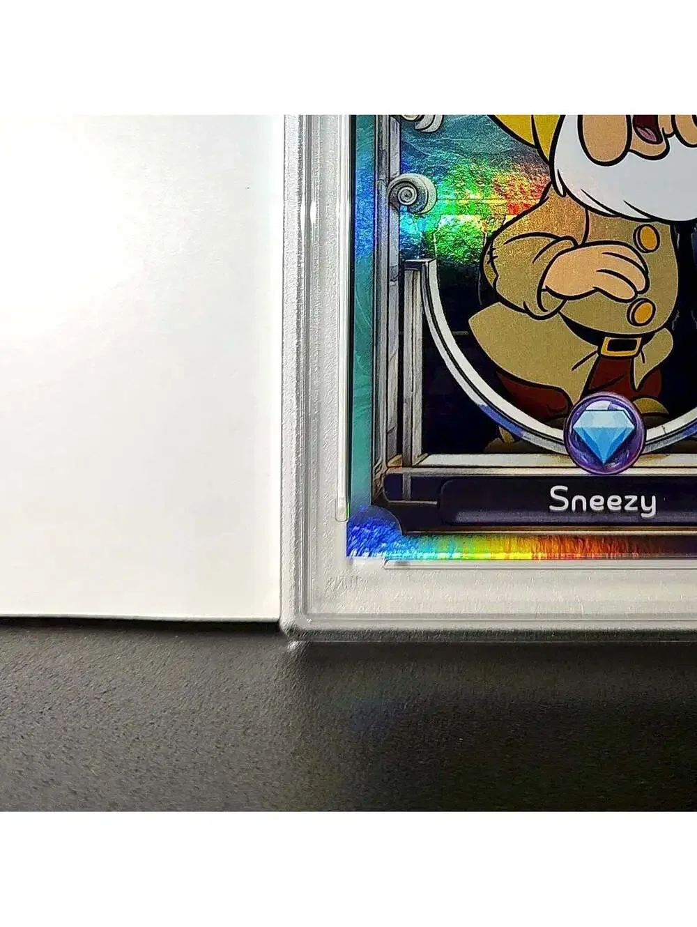 Sneezy 2025 Topps Disney #106 Diamond Card Snow White and the Seven Dwarfs PSA 9